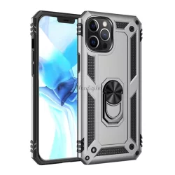   HUSĂ! - Protector de telefon din plastic Defender (rezistență medie la impact, interior din silicon, inel suport telefon, placă metalică încorporată) GRI Apple iPhone 12 Pro Max