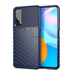   HUSĂ! - Protector de telefon din silicon (rezistent la impact mediu, cu dungi, model convex) ALBASTRU ÎNCHIS Huawei P Smart (2021)