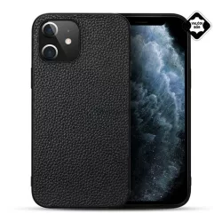   HUSĂ! - Protector de telefon din silicon (acoperire din piele naturala) NEGRU Apple iPhone 12 mini