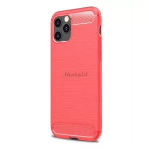 HUSĂ! - Protector de telefon din silicon (rezistență medie la impact, colț cu pernă de aer, periat, model carbon) RED Apple iPhone 12 Pro Max