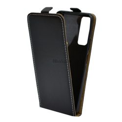   HUSĂ! - Husa in picioare, efect piele (FLIP, deschidere in jos, suport din silicon) NEGRU Huawei P Smart (2021)