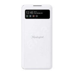   Husă SAMSUNG în picioare (FLIP activ, deschidere laterală, afișare număr de telefon, husă Smart View) ALB Samsung Galaxy A42 5G (SM-A425F)