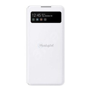Husă SAMSUNG în picioare (FLIP activ, deschidere laterală, afișare număr de telefon, husă Smart View) ALB Samsung Galaxy A42 5G (SM-A425F)