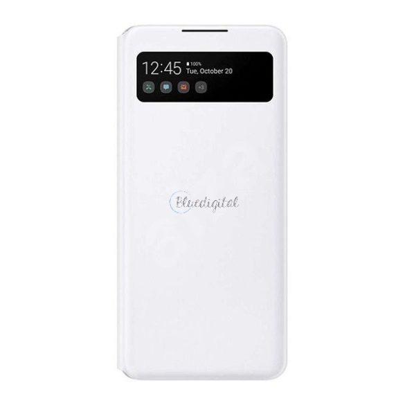 Husă SAMSUNG în picioare (FLIP activ, deschidere laterală, afișare număr de telefon, husă Smart View) ALB Samsung Galaxy A42 5G (SM-A425F)