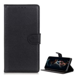   Husă în picioare, efect piele (FLIP, deschidere laterală, funcție de suport pentru birou, premium) NEGRU LG K42 (LM-K420HM)