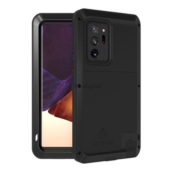 HUSĂ! - Cauciuc de protecție LOVE MEI Defender pentru telefon (rezistent la impact, cadru metalic) NEGRU Samsung Galaxy Note 20 Ultra (SM-N985F), Samsung Galaxy Note 20 Ultra 5G (SM-N986F)