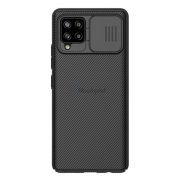   Protector de telefon din plastic NILLKIN CAMSHIELD (cadru din silicon, rezistenta medie la impact, protectie camera, dungi) NEGRU Samsung Galaxy A42 5G (SM-A425F)