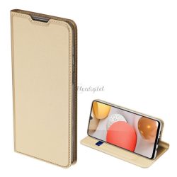   Husa DUX DUCIS SKIN PRO in picioare, efect piele (FLIP, deschidere laterala, suport card bancar, functie suport birou) GOLD Samsung Galaxy A42 5G (SM-A425F)