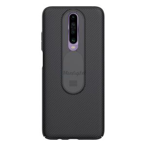 Protector de telefon din plastic NILLKIN CAMSHIELD (cadru din silicon, rezistenta medie la impact, protectie camera, dungi) NEGRU Xiaomi Redmi K30 / K30 5G