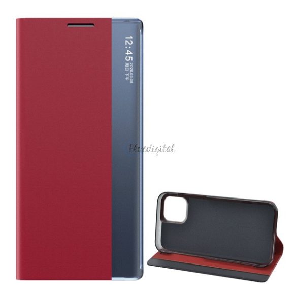 Carcasa in picioare, efect textil (FLIP activ, deschidere laterala, functie suport de masa, husa Smart View) RED Apple iPhone 12 mini