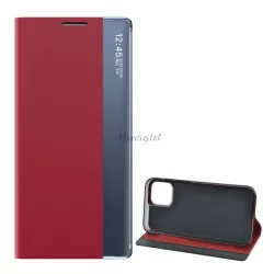   HUSĂ! - Husă în picioare, efect textil (FLIP activ, deschidere laterală, funcție de suport pentru masă, husă Smart View) RED Apple iPhone 12 Pro Max