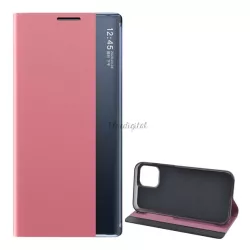   HUSĂ! - Husă în picioare, efect textil (FLIP activ, deschidere laterală, funcție suport pentru masă, husă Smart View) ROZ Apple iPhone 12 Pro Max