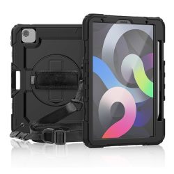   Protector de telefon din plastic Defender (rezistenta la impact, suport, 360° + curea de mana, curea de umar) NEGRU Apple IPAD Pro 11 (2020), Apple IPAD Pro 11 (2021), Apple IPAD Pro 11 (2018), Apple IPAD Air 2022, Apple IPAD Air 2020 (Air 4), Apple