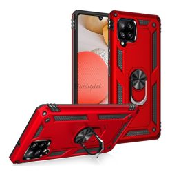   Protector de telefon din plastic Defender (rezistent mediu la impact, interior din silicon, inel de suport pentru telefon, placă metalică încorporată) ROȘU Samsung Galaxy A42 5G (SM-A425F)