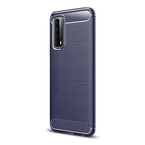 HUSĂ! - Silicon protecțiepentru telefon (rezistent la impact mediu, călcâi cu pernă de aer, periat, model de carbon) CUTTING albastruHuawei P Smart (2021)