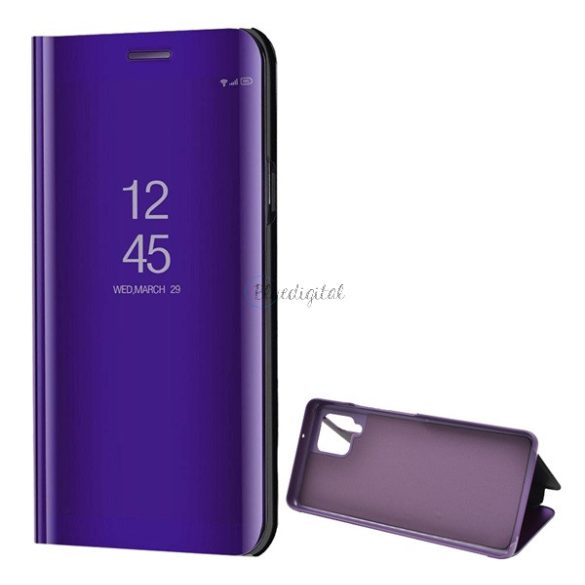 Husă în picioare (FLIP activ, deschidere laterală, funcție de suport pentru birou, suprafață oglindă, husă Mirror View) PURPLE Samsung Galaxy A42 5G (SM-A425F)