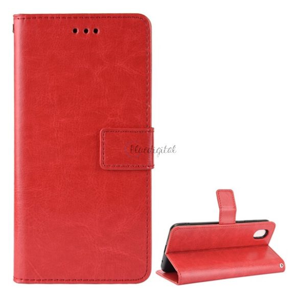 HUSĂ! - Carcasa in picioare, efect piele (FLIP, deschidere laterala, functie suport desktop, premium) RED ZTE Blade A3 2020