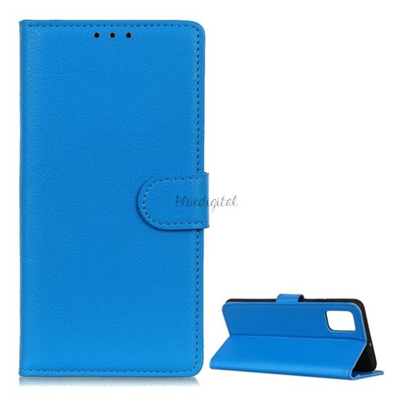 Husă în picioare, efect piele (FLIP, deschidere laterală, funcție de suport pentru birou, premium) ALBASTRU DESCHIS LG K52 (LMK520), LG K62 (LMK525)