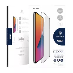   Sticlă de protecție a ecranului DUX DUCIS (clei complet 2.5D, adeziv pe toată suprafața, prietenos cu carcasă, rezistent la zgârieturi, 0,3 mm, 9H) NEGRU Apple iPhone 12 Pro Max