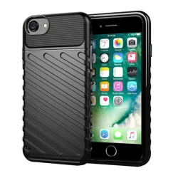   HUSĂ! - Protector de telefon din silicon (rezistență medie la impact, în dungi, model convex) NEGRU Apple iPhone 7 4.7, Apple iPhone SE 2 (2020), Apple iPhone 8 4.7, Apple iPhone SE 3 (2022)