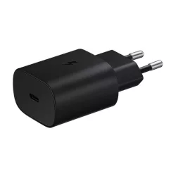   Încărcător de curent alternativ SAMSUNG cu priză Type-C (25W, încărcător rapid PD) NEGRU