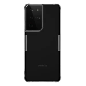 HUSĂ! - Protector de telefon din silicon NILLKIN NATURE (rezistență medie la impact, colț cu pernă de aer, 0,6 mm, ultra-subțire) GRI Samsung Galaxy S21 Ultra (SM-G998) 5G
