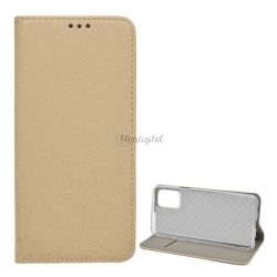   Carcasa in picioare, efect piele (FLIP, deschidere laterala, functie suport de masa, model romb) GOLD LG K52 (LMK520), LG K62 (LMK525)
