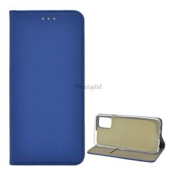   Carcasă în picioare, efect piele (FLIP, deschidere laterală, funcție suport pentru masă, model romb) ALBASTRU ÎNCHIS LG K52 (LMK520), LG K62 (LMK525)