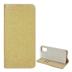   HUSĂ! - Husă în picioare, efect piele (FLIP, interior din silicon, deschidere laterală, funcție suport de masă, suport card bancar, strălucitor) GOLD Samsung Galaxy A72 5G (SM-A726F), Samsung Galaxy A72 4G (SM-A725F)