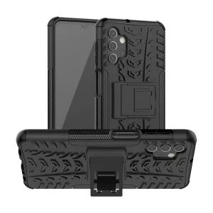 HUSĂ! - Protecție din plastic pentru telefon Defender (rezistență medie la impact, interior din silicon, model anvelope auto) negru Samsung Galaxy A32 5G (SM-A326)