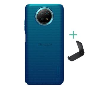 Protector de telefon din plastic NILLKIN SUPER FROSTED (cauciucat, suprafata aspra + suport de masa) ALBASTRU INCHIS Xiaomi Redmi Note 9 5G