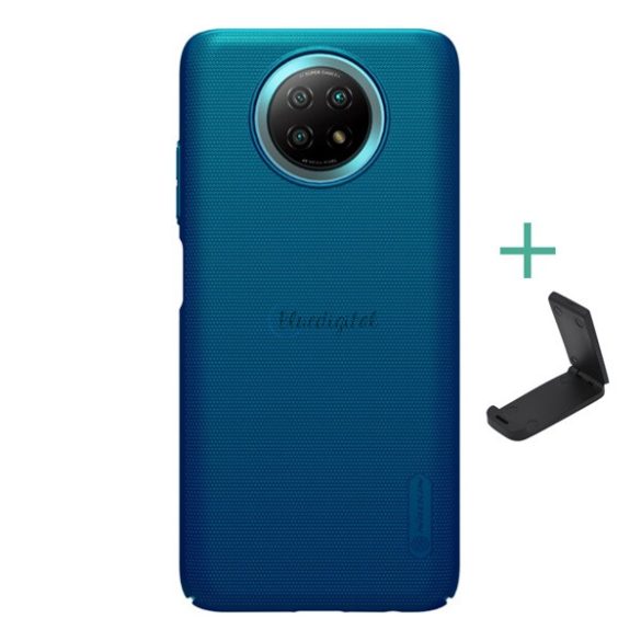 Protector de telefon din plastic NILLKIN SUPER FROSTED (cauciucat, suprafata aspra + suport de masa) ALBASTRU INCHIS Xiaomi Redmi Note 9 5G
