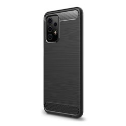   HUSĂ! - protecțiede telefon din silicon (rezistent la impact mediu, călcâi cu pernă de aer, periat, model carbon) negru Samsung Galaxy A52 5G (SM-A526F), Samsung Galaxy A52 4G (SM-A525F), Samsung Galaxy A52s 5G (SM-
