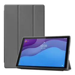   Carcasă în picioare, efect piele (FLIP activ, deschidere laterală, TRIFOLD, suport pentru desktop) GR ÎNCHIS Lenovo Tab M10 HD (TB-X306F)