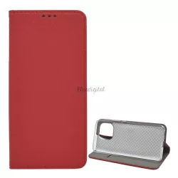   HUSĂ! - Carcasa in picioare, efect piele (FLIP, deschidere laterala, functie suport de masa, model romb) ROSU Xiaomi Mi 11 5G