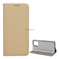   HUSĂ! - Carcasa in picioare, efect piele (FLIP, deschidere laterala, functie suport de masa, model romb) GOLD Xiaomi Mi 11 5G