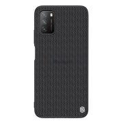  Protector de telefon din plastic NILLKIN TEXTURED (suprafață aspră, rezistență medie la impact, cadru din silicon, model 3D) NEGRU Xiaomi Poco M3