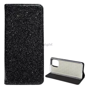 HUSĂ! - Husa in picioare, efect piele (FLIP, interior din silicon, deschidere laterala, functie suport de masa, suport card bancar, lucios) NEGRU Xiaomi Mi 11 5G