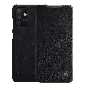 HUSĂ! - Husă NILLKIN QIN în picioare, efect piele (FLIP, deschidere laterală, suport card bancar) NEGRU Samsung Galaxy A72 5G (SM-A726F), Samsung Galaxy A72 4G (SM-A725F)
