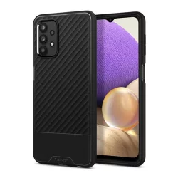   HUSĂ! - Protectie de telefon din silicon SPIGEN CORE ARMOR (rezistenta la impact mediu, protectie camera, model in dungi) NEGRU Samsung Galaxy A32 5G (SM-A326)