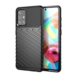   HUSĂ! - Protector de telefon din silicon (rezistență medie la impact, în dungi, model convex) NEGRU Samsung Galaxy A72 4G (SM-A725F), Samsung Galaxy A72 5G (SM-A726F)