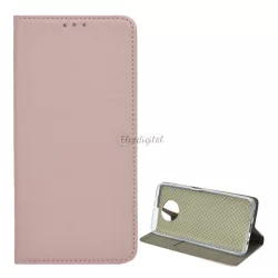   HUSĂ! - Carcasa in picioare, efect piele (FLIP, deschidere laterala, functie suport de masa, model romb) ROSE GOLD Xiaomi Redmi Note 9T 5G