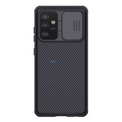   HUSĂ! - NILLKIN CAMSHIELD PRO protecție din plastic pentru telefon (cadru din silicon, rezistență medie la impact, protecție cameră foto, model cu dungi) NEGRU Samsung Galaxy A52 4G (SM-A525F), Samsung Galaxy A52 5G (SM-A526F), Samsun