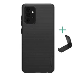   HUSĂ! - Protectie de telefon din plastic NILLKIN SUPER FROSTED (cauciucat, suprafata aspra + suport de birou) NEGRU Samsung Galaxy A72 4G (SM-A725F), Samsung Galaxy A72 5G (SM-A726F)