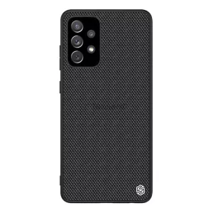 HUSĂ! - Protector de telefon din plastic NILLKIN TEXTURED (suprafață aspră, rezistență medie la impact, cadru din silicon, model 3D) NEGRU Samsung Galaxy A72 4G (SM-A725F), Samsung Galaxy A72 5G (SM-A726F)