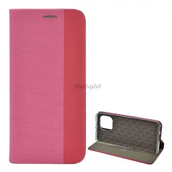   HUSĂ! - Carcasa in picioare, efect piele (FLIP, deschidere laterala, functie suport de masa, model textil) ROZ Xiaomi Mi 11 5G