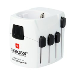   SKROSS PRO încărcător de călătorie (240V/6.3A, EU2 pin, EU3 - IT, US, UK, CH, CN, împământat) ALB