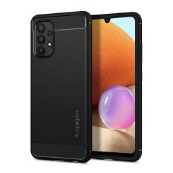   HUSĂ! - SPIGEN RUGGED ARMOR Husă silicon pentru telefon (impact mediu rezistent, bubble heel, model de carbon) negru Samsung Galaxy A52 5G (SM-A526F), Samsung Galaxy A52 4G (SM-A525F), Samsung Galaxy A52s 5G