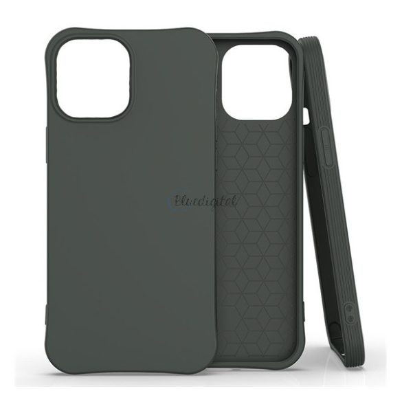 Protector de telefon din silicon (rezistență medie la impact, colț cu pernă de aer, mat) VERDE ÎNCHIS Apple iPhone 12 Pro Max