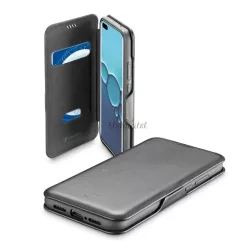   HUSĂ! - Husă CELLULARLINE BOOK CLUTCH în picioare, efect piele (FLIP, deschidere laterală, funcție suport card bancar) NEGRU Huawei P40